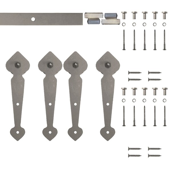 Quiet Glide Soft Close 72" Satin Nickel Spade Mini Double Barn Door Hardware NT.1310.10.SN-72-2-SC - main